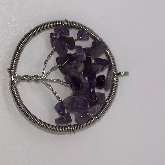 Amethyst Tree Of Life Wire Wrap Pendant - Picture 5 of 7